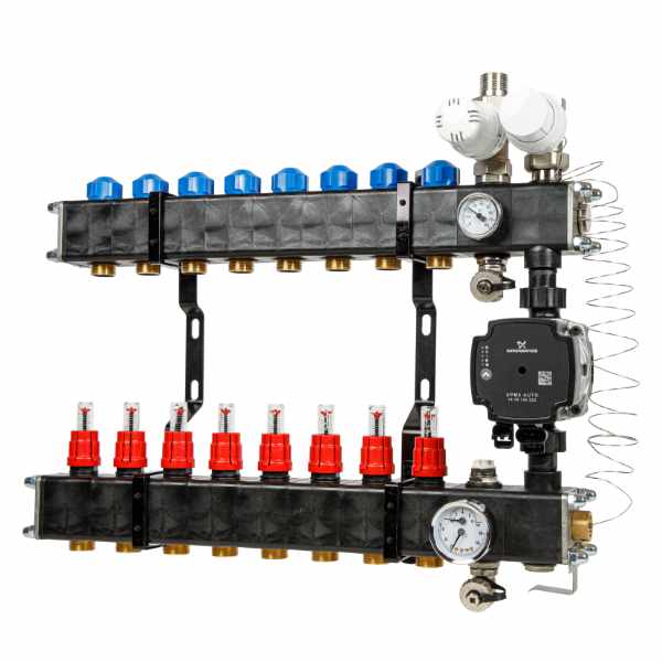 VTE Composiet Stadsverdeler Nuon/Eneco 8 Groepen met Grundfos UPM3 Pomp
