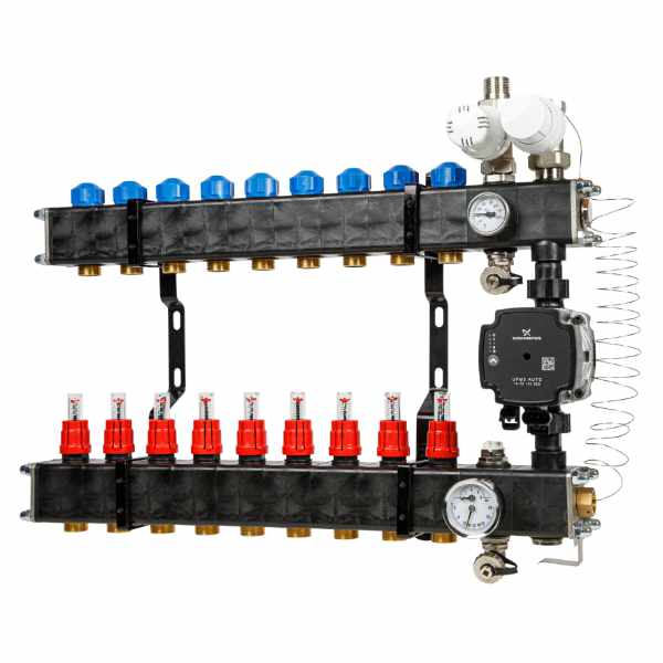 VTE Composiet Stadsverdeler Nuon/Eneco 9 Groepen met Grundfos UPM3 Pomp