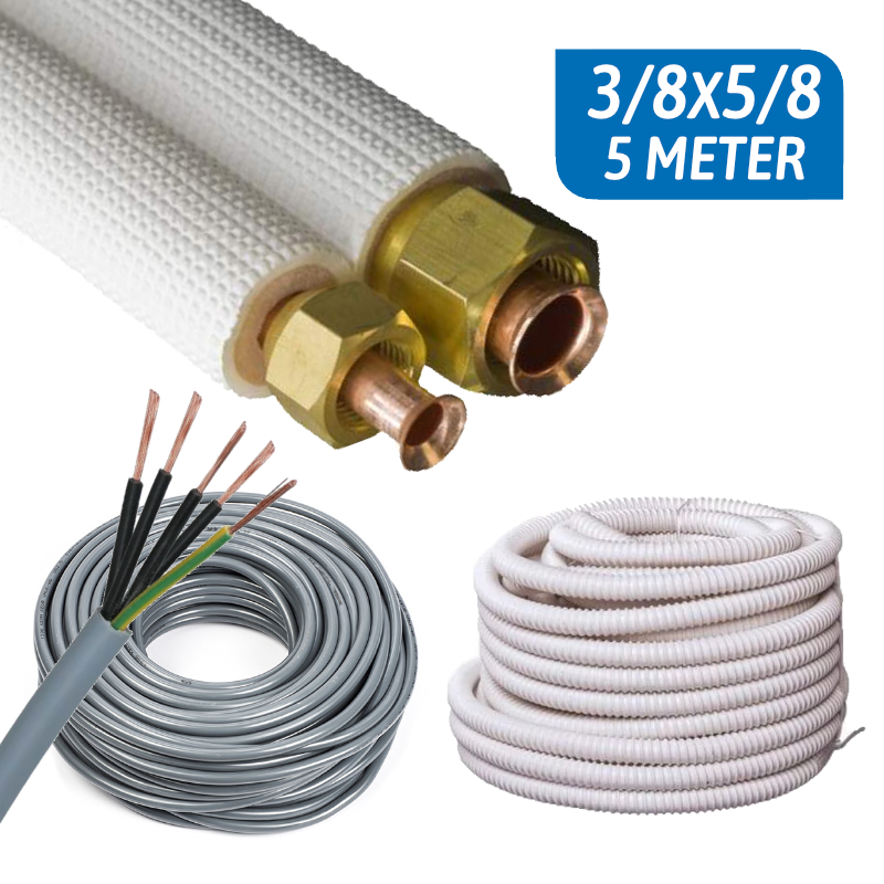 Airco Aansluitset 3/8x5/8 5×1.5MM2 – 5 Meter