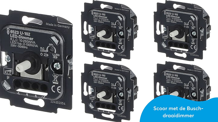 Abb Busch-Jaeger Dimmer Actiepakket 6523U-102100Va Led 250W Set 5 Stuks