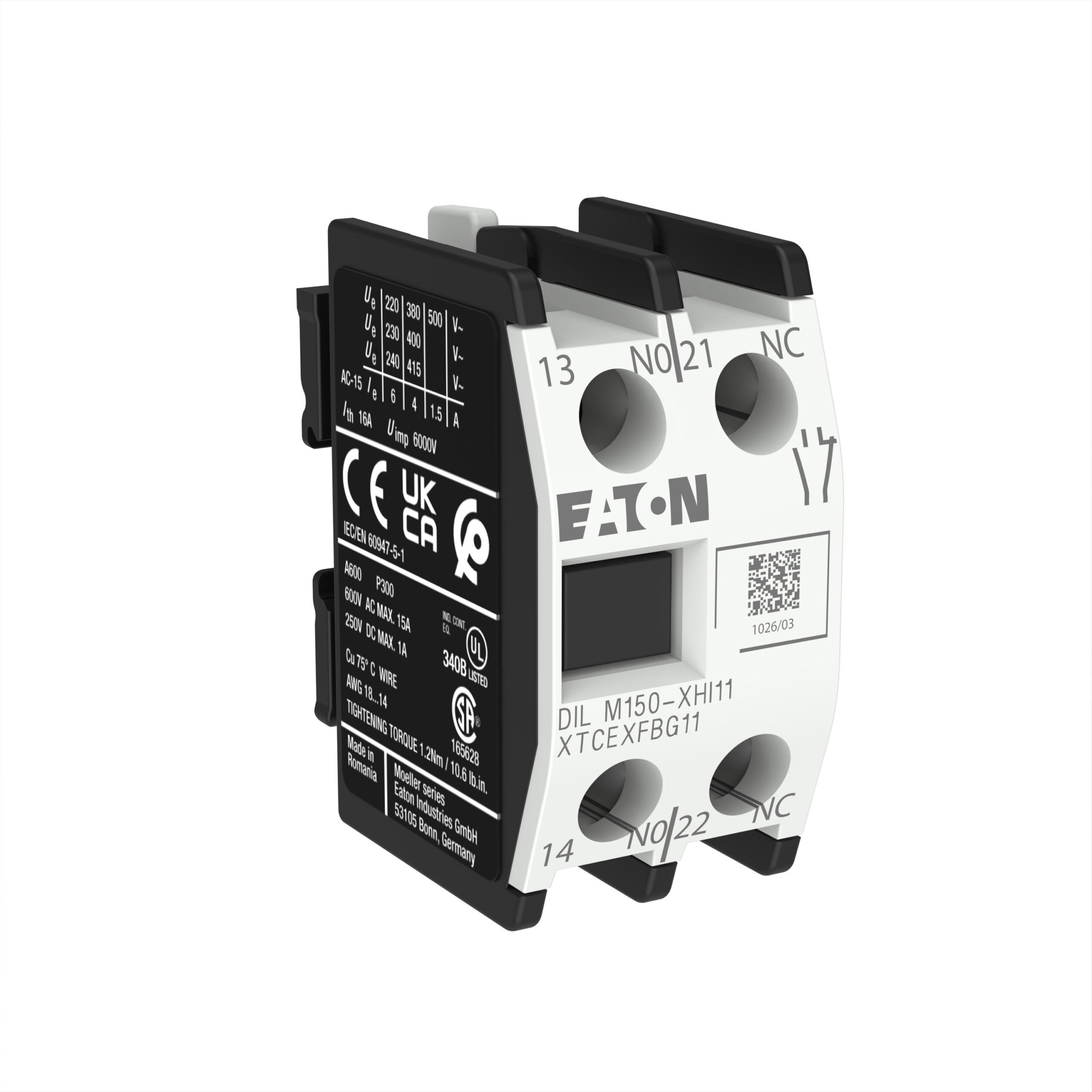 Eaton Dilm150-Xhi11 Hulpcontactblok 1Xm 1Xv 16A - Afbeelding 3