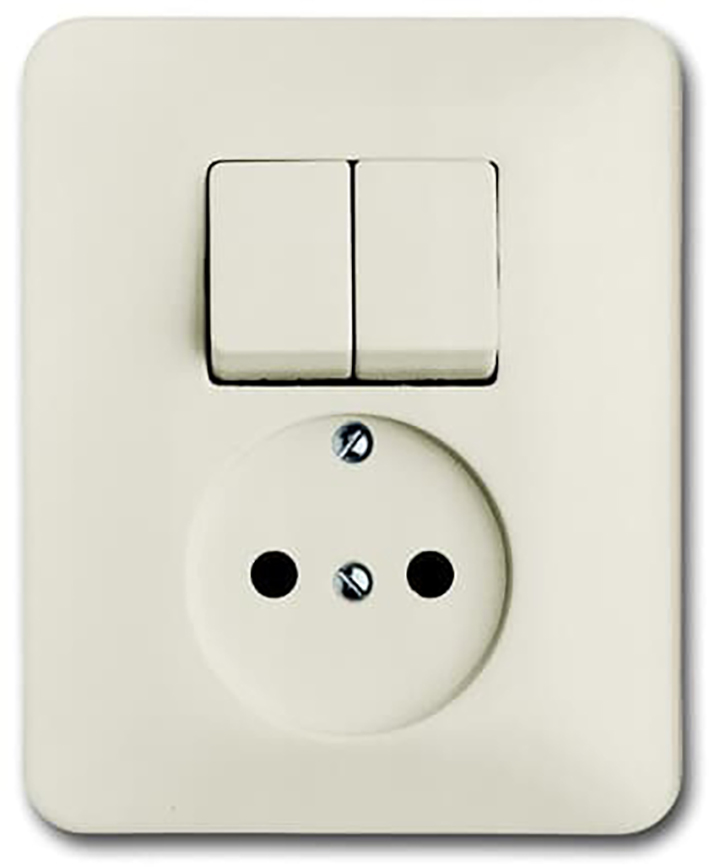 Abb Busch-Jaeger Combi Serieschakelaar + Wcd Zra Inb. Creme Bj