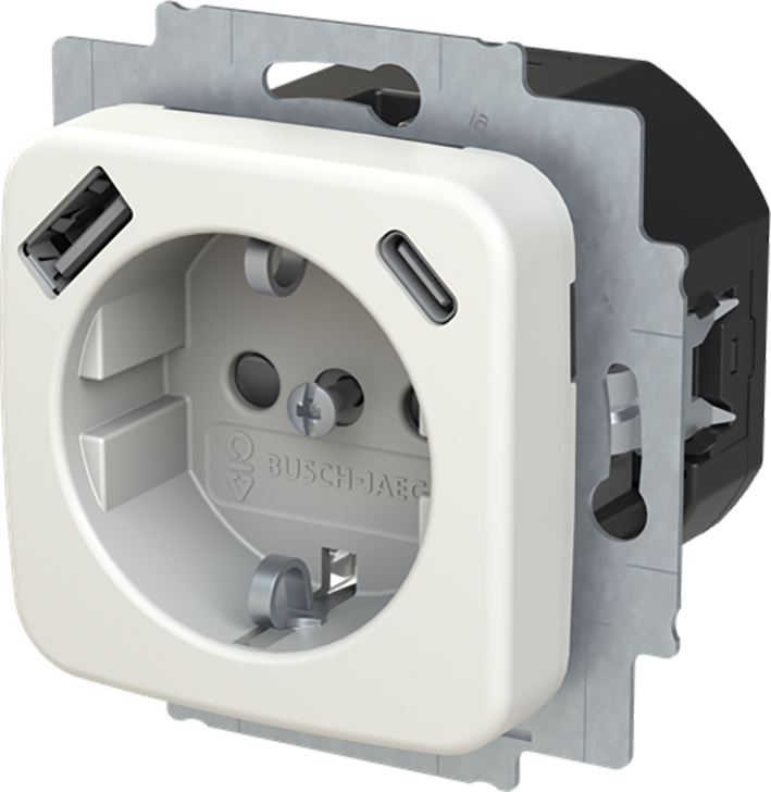 Abb Busch-Jaeger Wcd Ra Kv 1Xusb-A 1Xusb-C R-Alpine Wit - Afbeelding 2