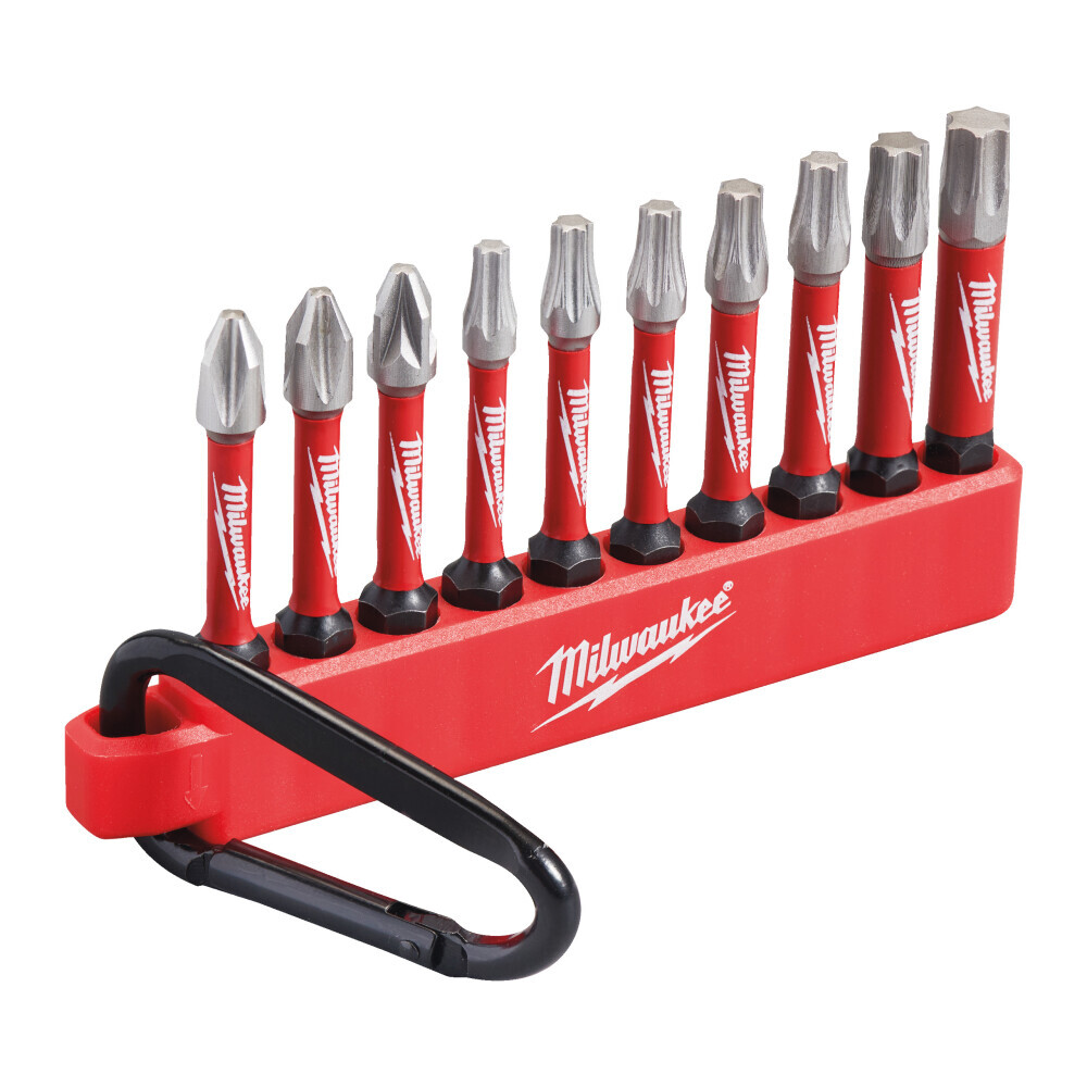 Milwaukee® Schroefbitset 1 Shockwave Karabijnhaak 10 Delig - Afbeelding 2