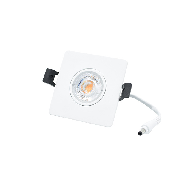 Interlight Downlight Inb.spot Vierkant Vlak Wit 8W 2700K Ip44 Dimbaar
