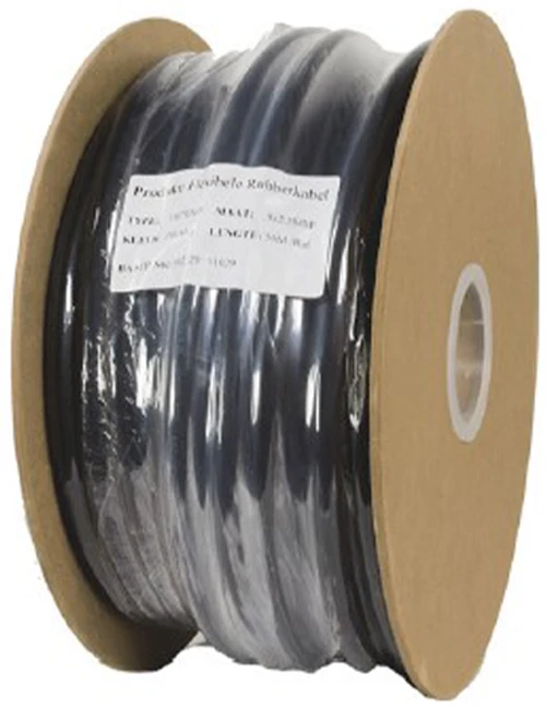 Maxicool Soepele Zwarte Rubberkabel 3 X 1,5 Voor Buiten, Rol 50 Meter