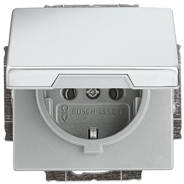 Abb Busch-Jaeger Wcd Ra 1-Voudig Inbouw + Klep Edelstaal Bj