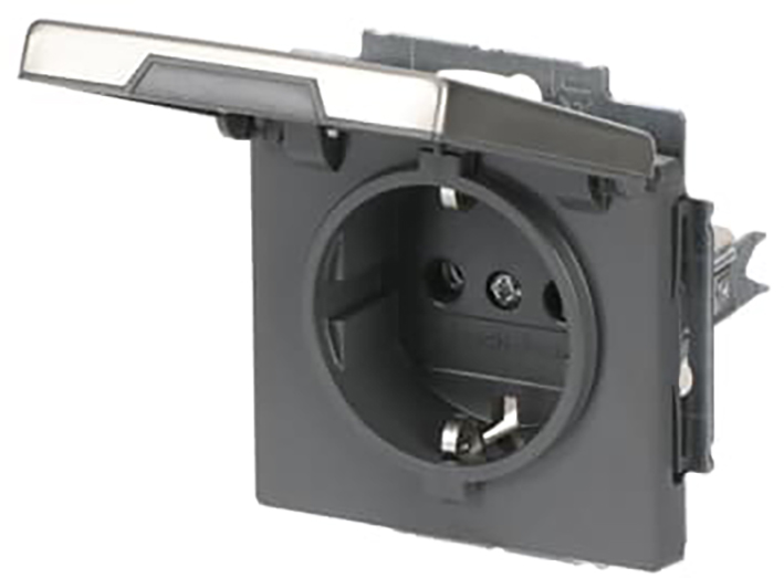 Abb Busch-Jaeger Wcd Ra 1-Voudig Inbouw + Klep Edelstaal Bj - Afbeelding 2