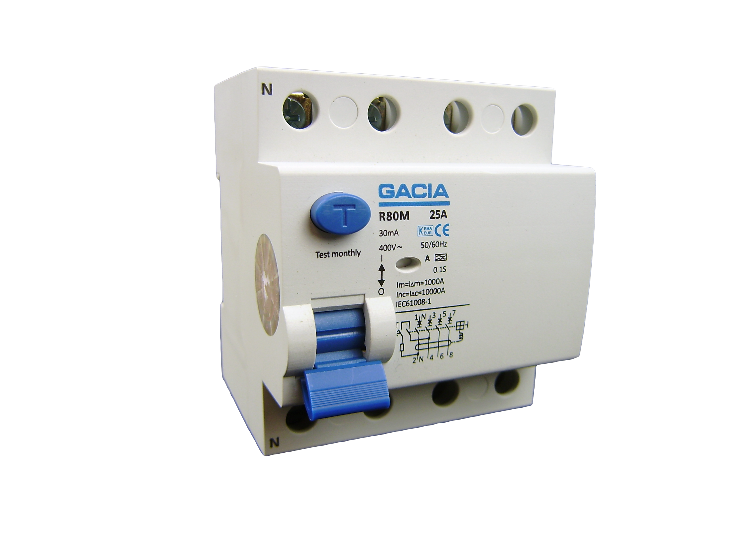Gacia Europe Aardlekschakelaar 100A 4P 4 Mod 300Ma