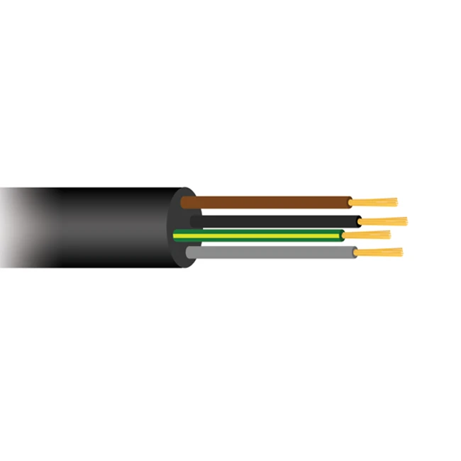 Maxicool Soepele Zwarte Rubberkabel 4 X 1,5 Voor Buiten, Rol 50 Meter - Afbeelding 2