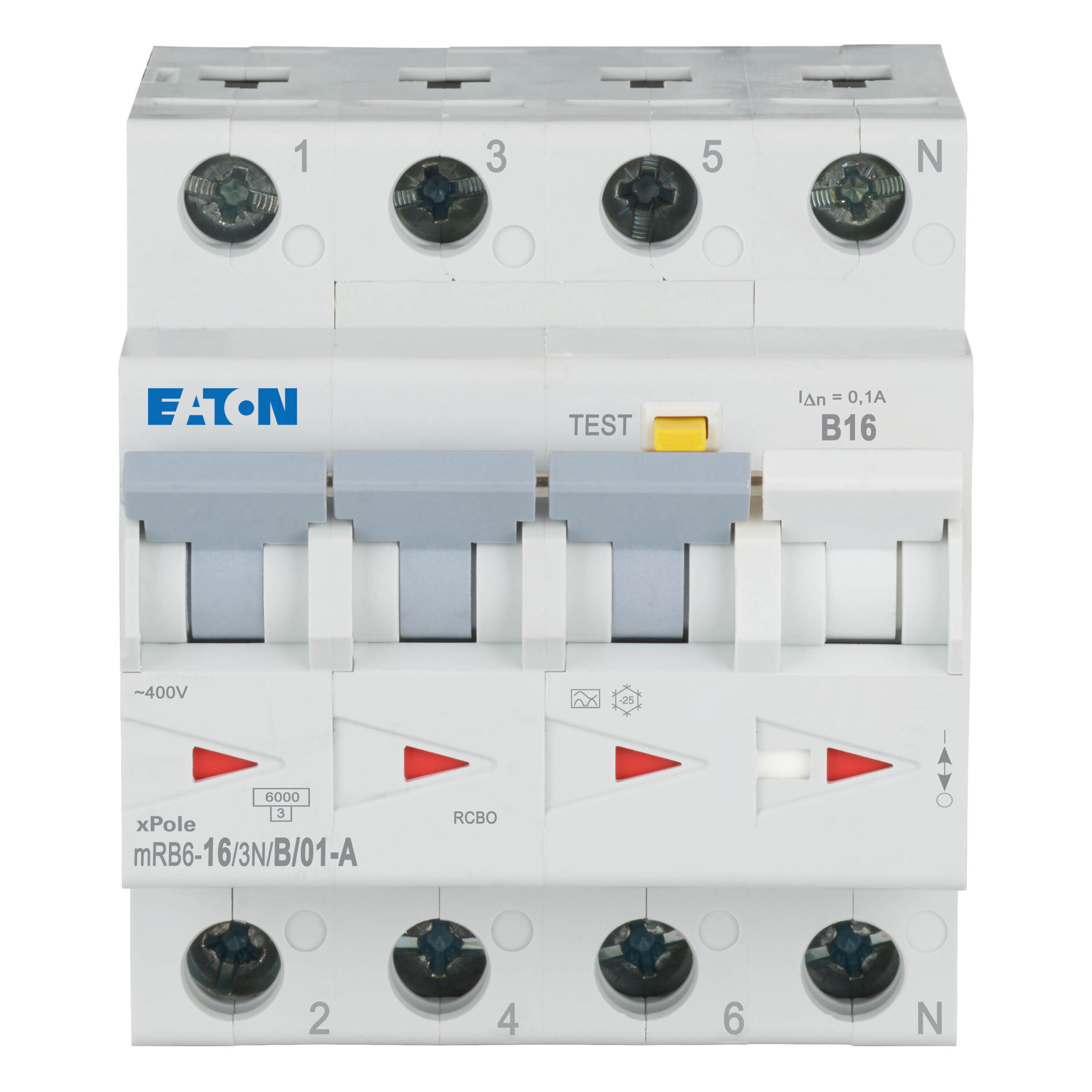 Eaton Aardlekautomaat B16A 3P+N 100Ma 6Ka - Afbeelding 2
