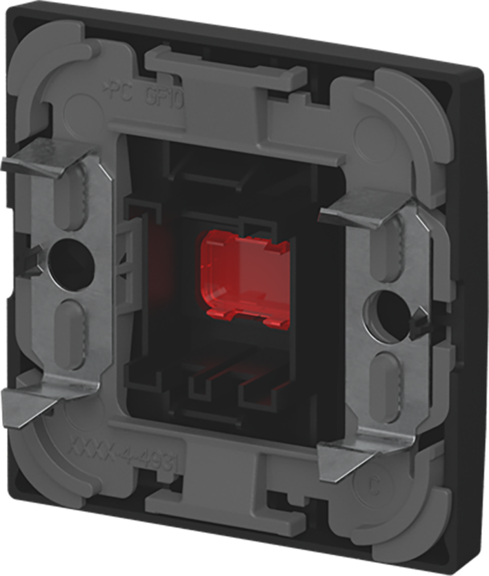 Abb Busch-Jaeger Schakelwip Wissel + Controle Lens Rood Mat Zwart Balance - Afbeelding 3