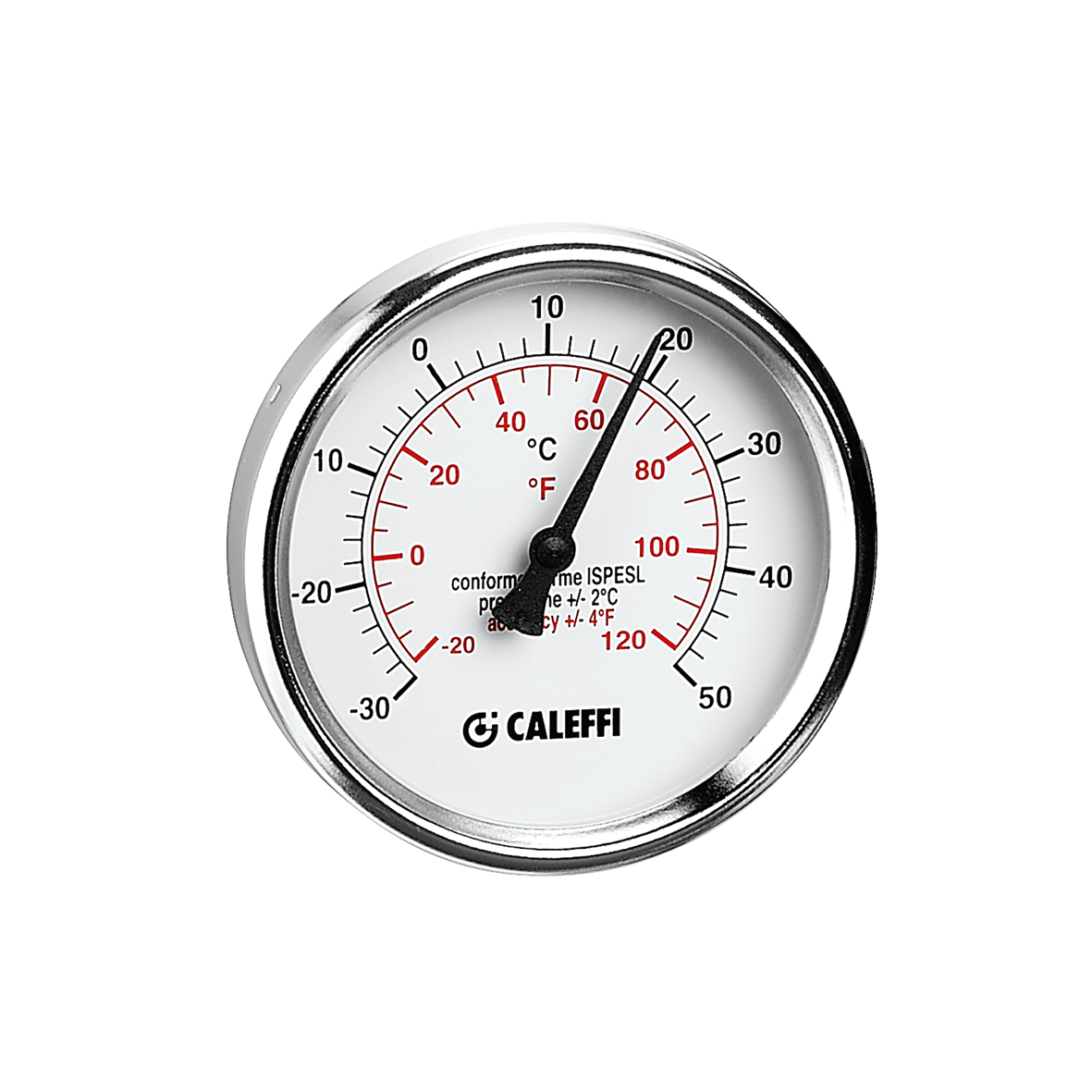 Caleffi Thermometer Voor Koeling -30÷50°C Ø80 Achteraansluiting 45 Mm