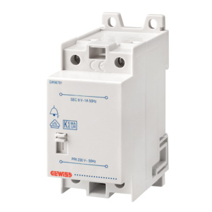 Gewiss Beltrafo Dinrail 230V 8V Ac 1A=8Va +Aan/Uit Schakelaar - Afbeelding 3