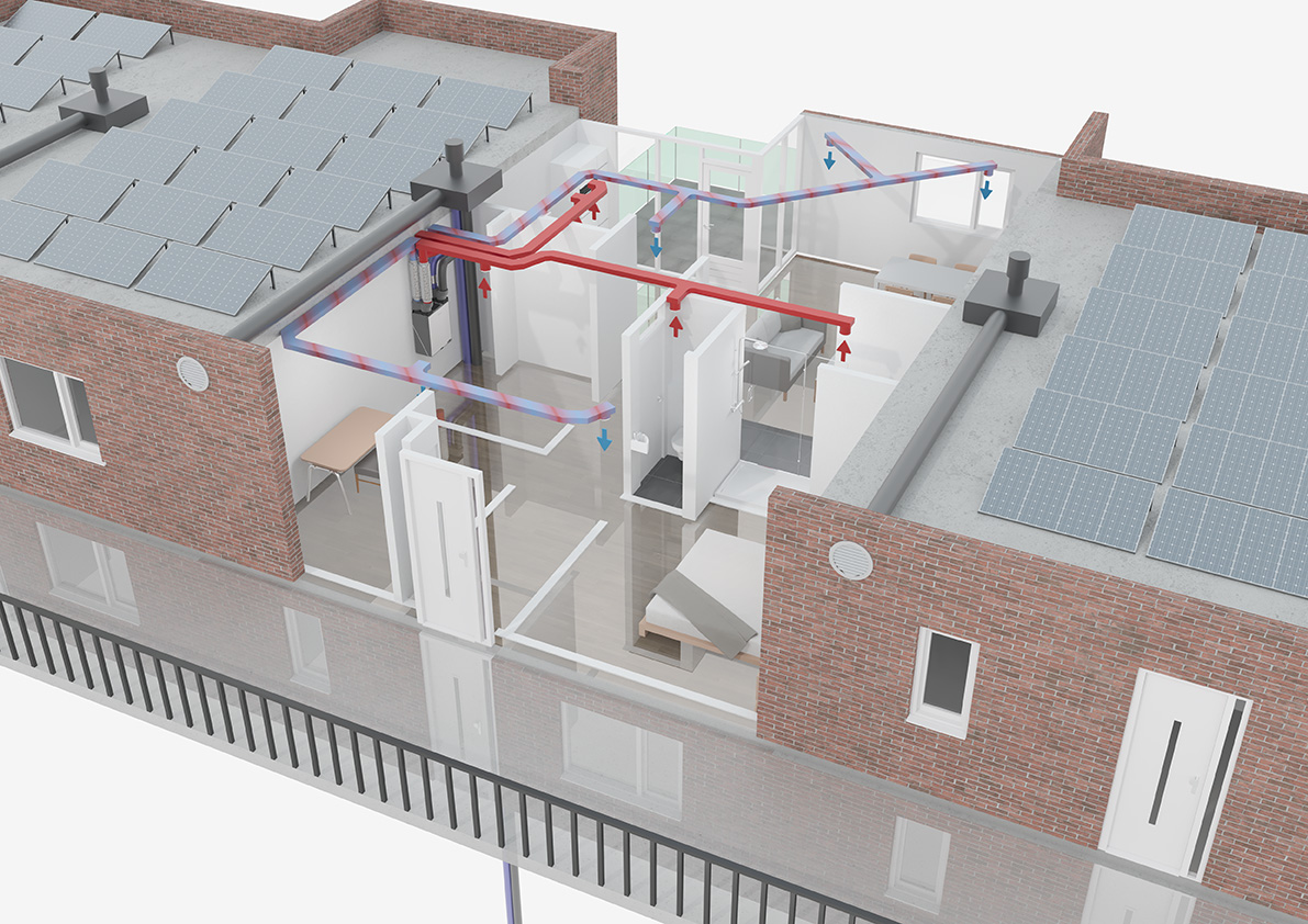 Itho Daalderop Id Wtw Unit Hru Eco 200 E Euro Stekker - Afbeelding 2