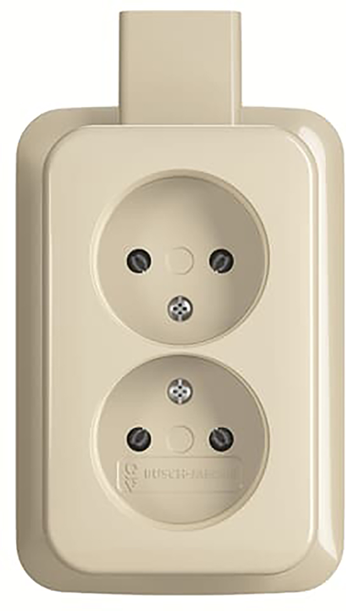 Abb Busch-Jaeger Opbouw Wcd Z.ra 2-Voudig + Montageplaat Creme Ap