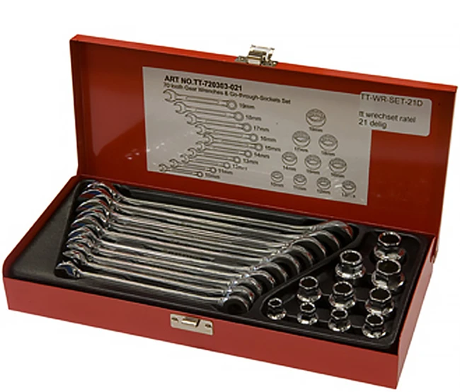 Maxicool Steek-Ring Ratel Sleutelset 21 Delig - Afbeelding 3