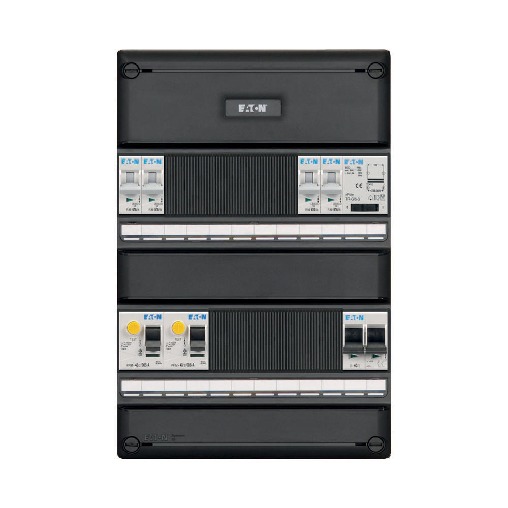 Eaton S55, 1F, 1Rij Kast 4X16A Automaat 2Xals40A2P Hs40A