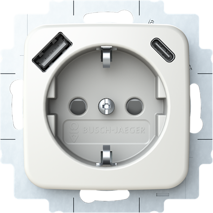 Abb Busch-Jaeger Wcd Ra Kv 1Xusb-A 1Xusb-C R-Alpine Wit