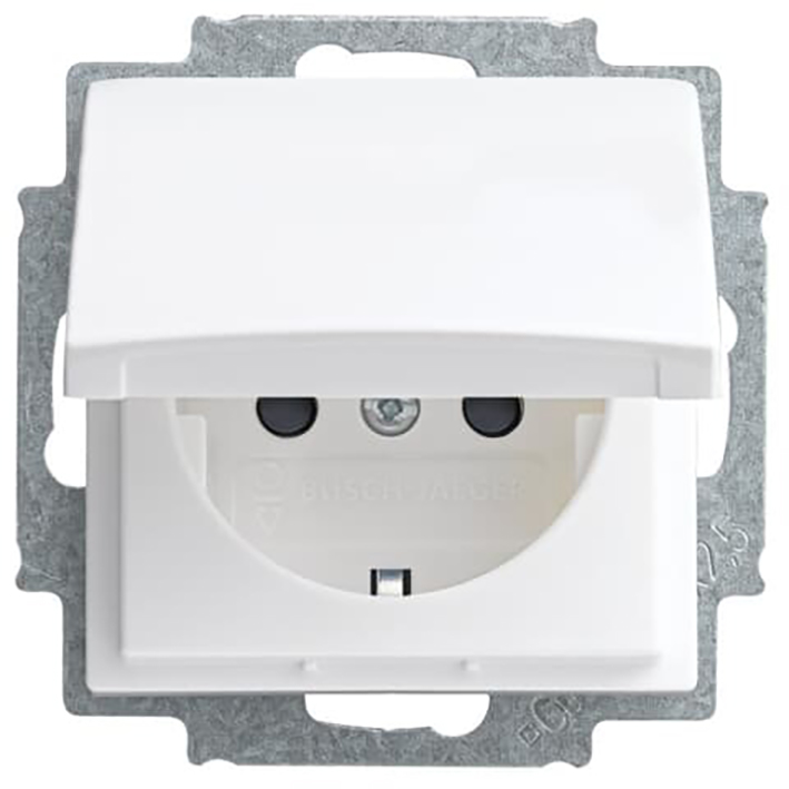 Abb Busch-Jaeger Wcd Ra 1V + Kinderbev. + Deksel Inbouw Wit/Wit Balance
