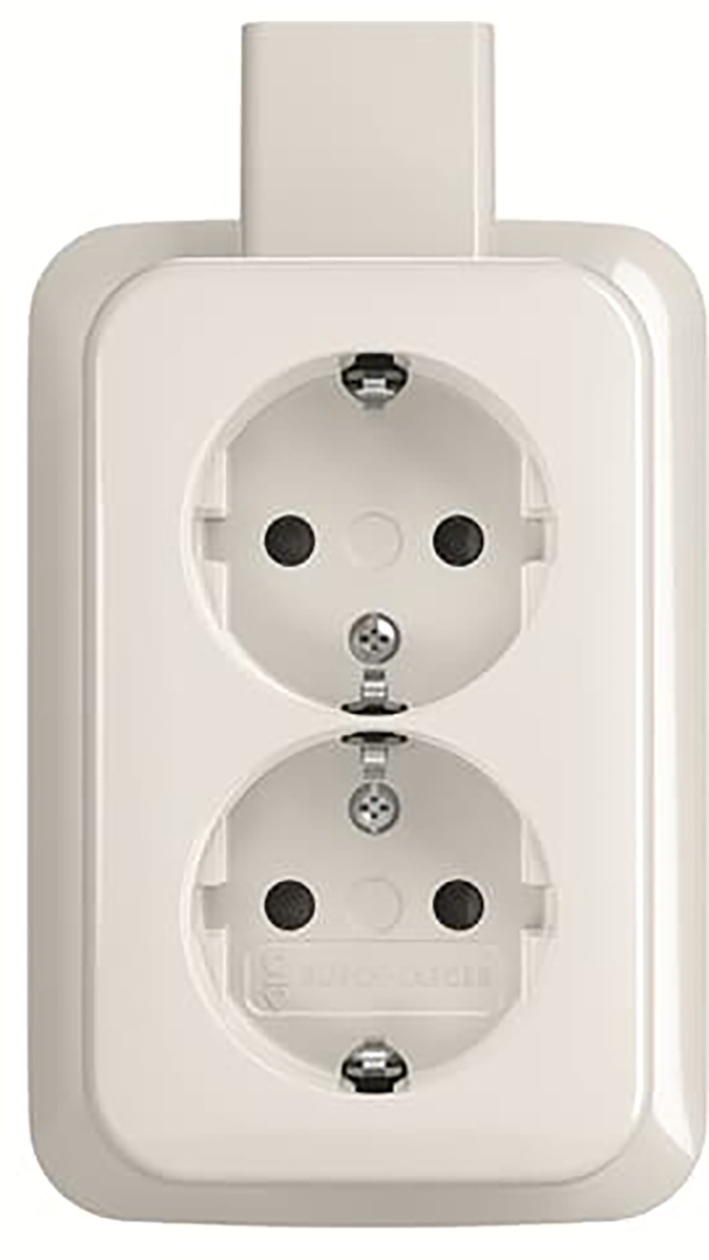 Abb Busch-Jaeger Opbouw Wcd Ra Kv 2-Voudig +Montageplaat Wit Ap