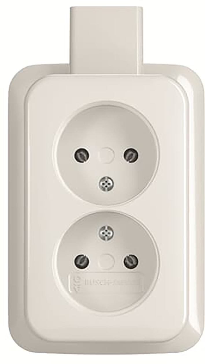 Abb Busch-Jaeger Opbouw Wcd Z.ra 2-Voudig + Montageplaat Wit/Wit Ap