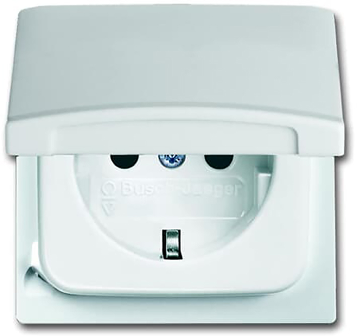 Abb Busch-Jaeger Wcd Ra 1-Voudig + Klep Inbouw Ip44 Alpin Wit Allweather