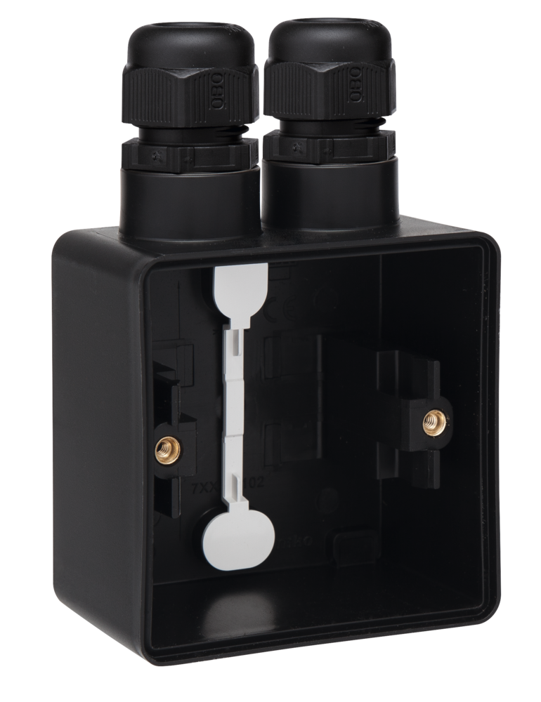 Niko Hydro Opbouwdoos 1V + 2X 1 M20 Ingang + Wartel Zwart - Afbeelding 2