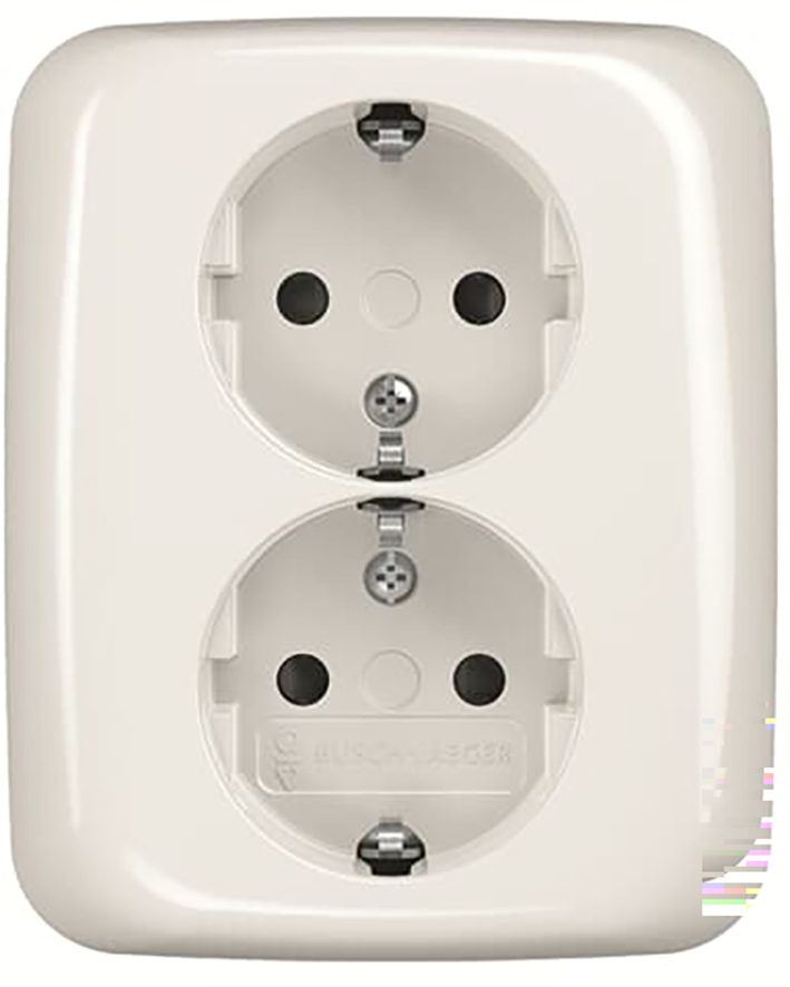 Abb Busch-Jaeger Wcd Ra 2-Voudig + Kinderbeveiliging Inbouw Wit/Wit