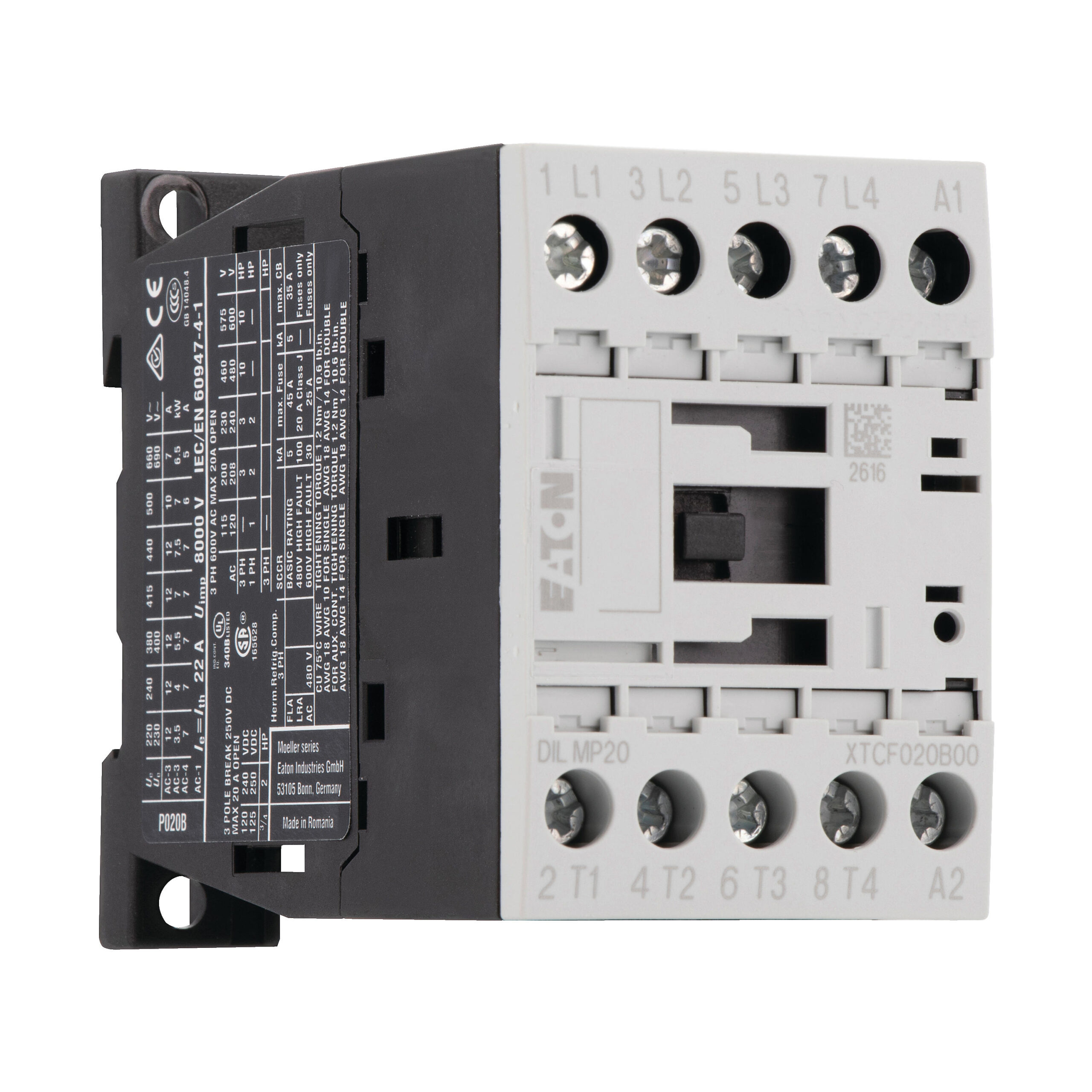 Eaton Dilmp20 230V 4P Magneetschakelaar 4Xm(20A) Relais - Afbeelding 2