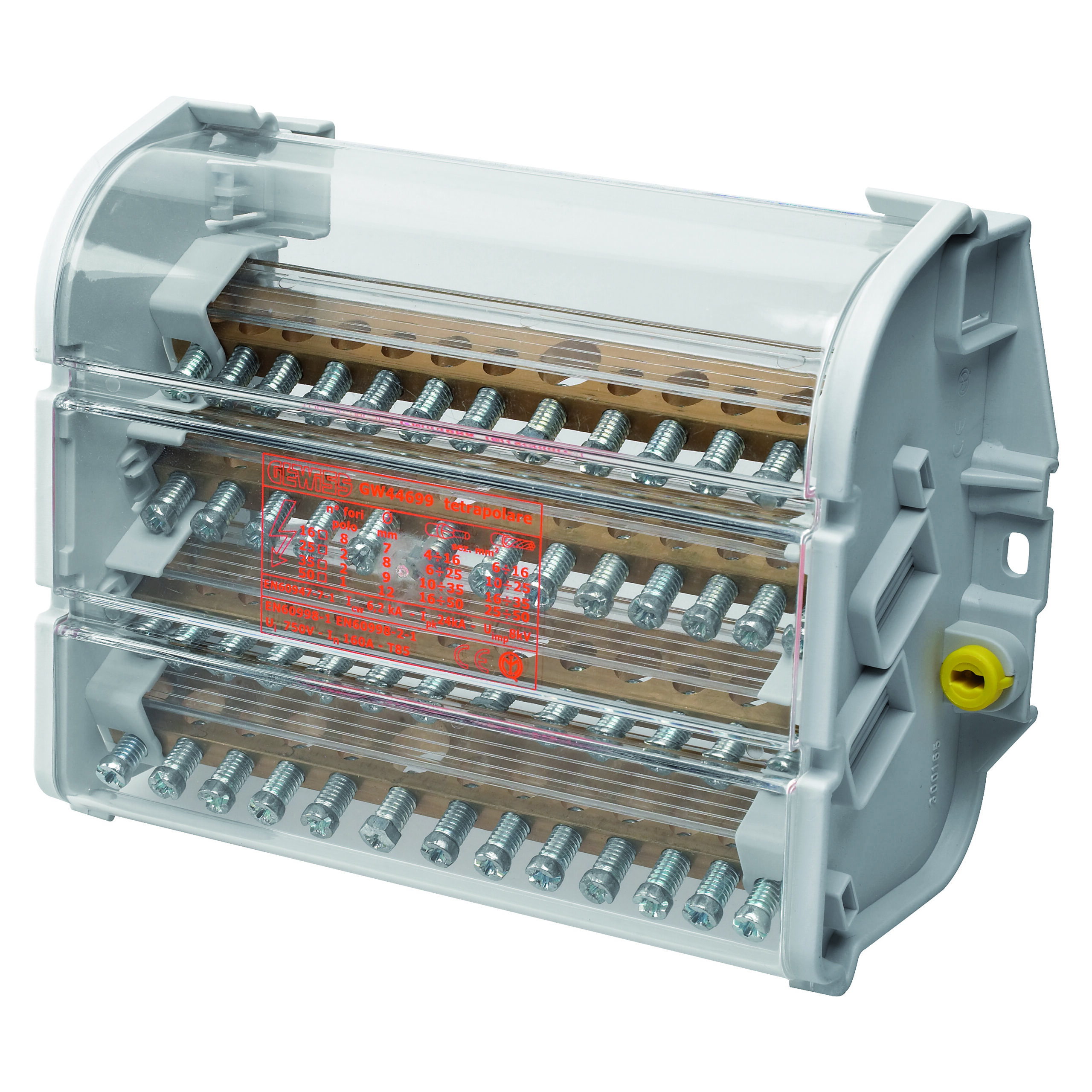 Gewiss Verdeelrailsysteem 4P 100A Gw44696 - Afbeelding 2
